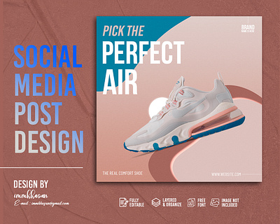 Social Media Post Design ads advertising air banner branding design facebook graphic design instagram media nike post shoes social