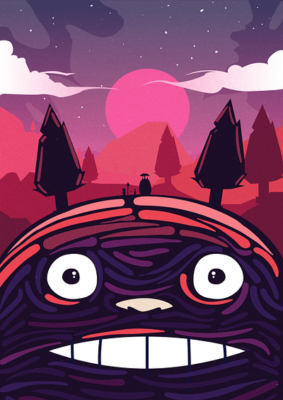Totoro graphic design illustration