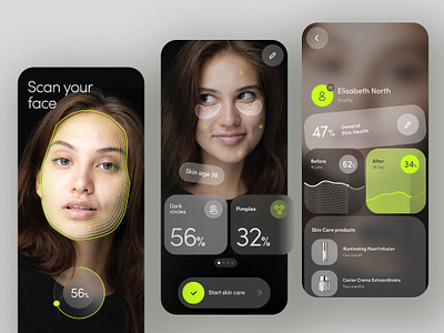 Skincare AR Mobile App app ar augmented reality cosmetics ios mobile skincare ui ui design ux