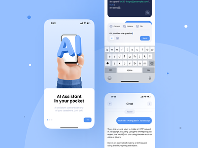 AI Assistant App Concept ai ai assistant ai helper app app assistant assistant chat chat gpt chatgpt design mobile text ui virtual assistant
