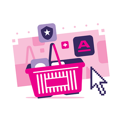 Don't get caught (Which? Magazine) app cart cursor digital illustration shopping