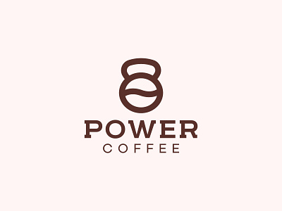 Power Coffee Logo coffee logo creative logo dumble logo gym logo minimalist logo