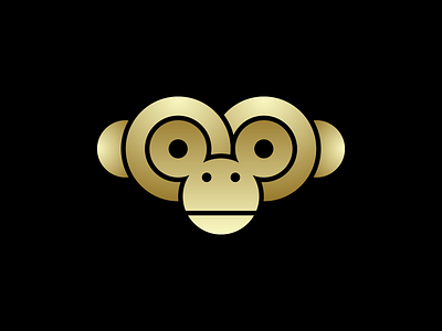 Golden Monkey brand branding clean design exclusive gold graphic design head identity illustration logo mark modern monkey simple vector