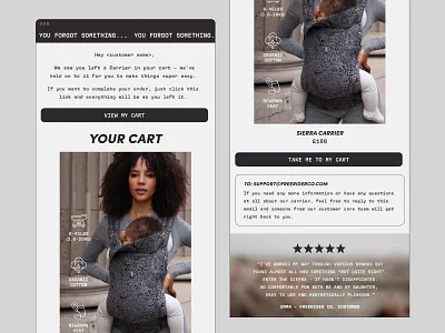 Abandoned Cart Email Design - Freerider E-Commerce abandoned cart brand design brand identity branding consumer branding design digital design ecommerce email email campaign email design email flow email marketing emails fashion branding graphic design