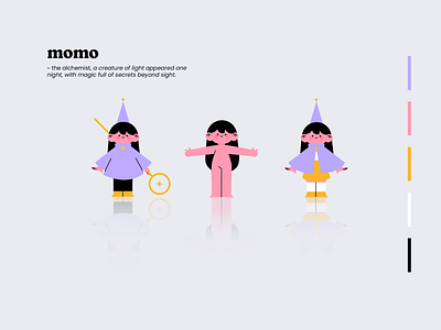 the alchemist; momo adventure alchemist animation branding character characterdesign concept cute fairy tale fantasy girl graphic design illustration imagine magic momo storytelling vector wizard