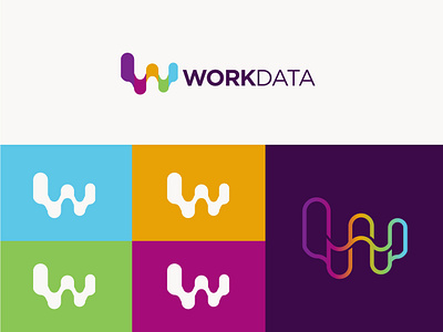 Work Data Logo Design. abstract appicon branding colorful creative design graphic design logo logodesign logomark m mlogo multicolor w wicon winitial wletter wletterlogo wlogo ww