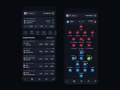 Bet App UI Concept app bet betting casino football mobile prediction sport tip ui ux xbet