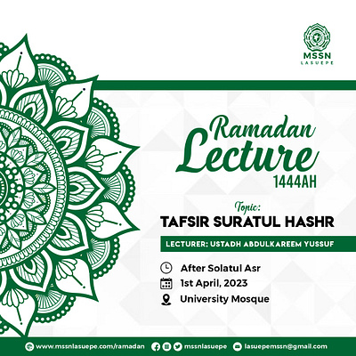 Ramadan Lecture design graphic design illustration islamic typography
