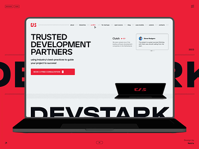 Devstark website main page 3d agency animation branding coding designsystem developement innovative interface loading modern motion rocket script studio tech ui web webdesign website