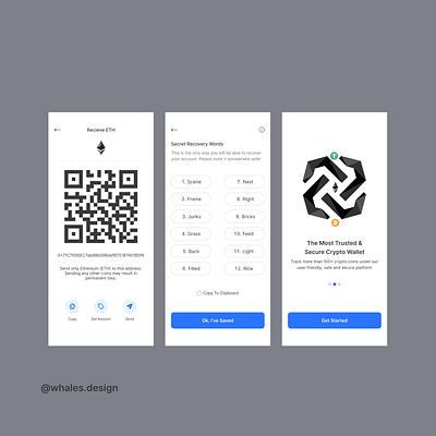 A Three Screen Mobile App With A Crypto Focused Design figma