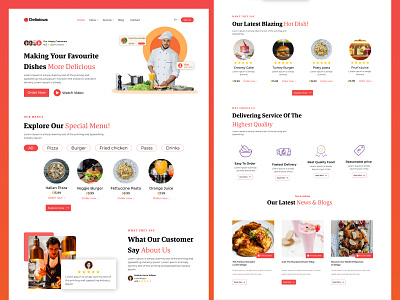 Restaurant website Landing page. branding design graphic design landi landing page landingpagedesign restaurant ui ui design uiux user interface ux ux design website website design website ui