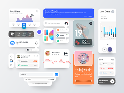 User Data Analysis UI Kit android app design chatgpt colorful dashboard data design trends ios latest design product design rifayet uday ui ui kit user web website 图标 应用 设计