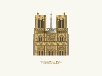 Notre-Dame art build cathedral design digital art illustration notre dame notredame paris vector