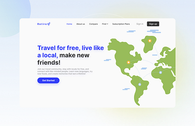 Landing Page Design for a Travel Company adventure home minimal tourism travel travel agency travel app traveling trip ui