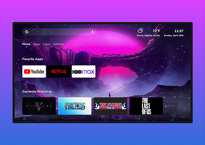 Updated Google TV, Purple Canyon branding design figma google illustration logo news television ui user experience user interface ux vector web app