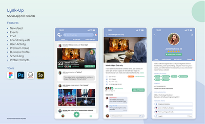 Lynk-Up - Social App for Friends - Mobile App app branding design illustration information architecture ios app design ios design landing page logo mobile app mobile design product product design product designing startup ui ux website website design