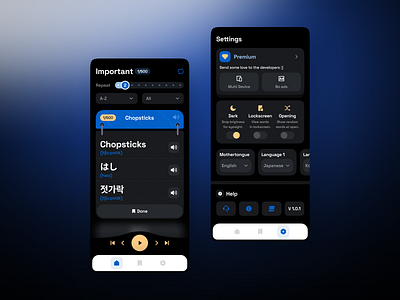 Language Learning App UI app dictionary flat language minimal study tutor ui