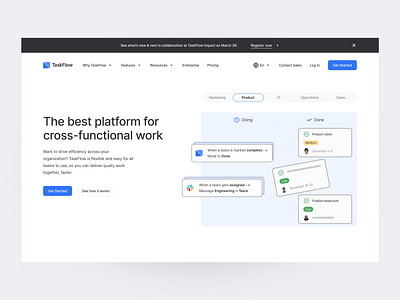 TaskFlow - Website hero section hero hero ui homepage landing landing page landing ui ui web design website