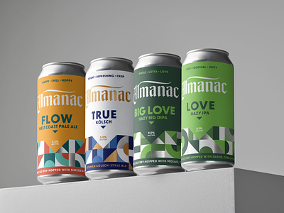 Almanac Brand Refresh almanac beer can dan kuhlken dkng dkng studios geometric mosaic nathan goldman packaging stop motion