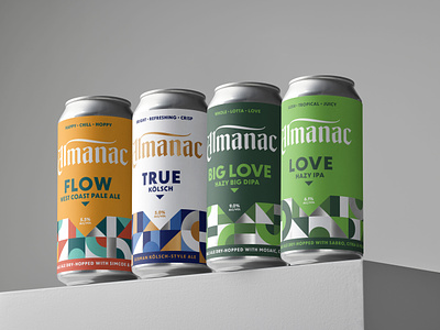 Almanac Brand Refresh almanac beer can dan kuhlken dkng dkng studios geometric mosaic nathan goldman packaging stop motion