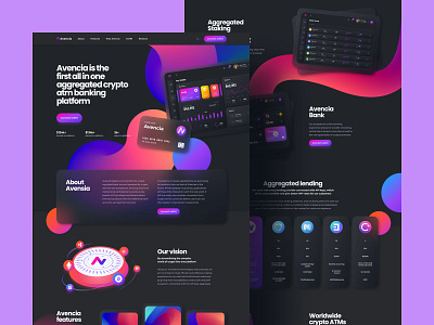 Landing Page for Aggregated Crypto Banking Platform blockchain crypto crypto design cryptocurrency. cyberpunk dashboard design desktop graphic design illustration interface landing logo ui web