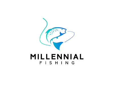 Millennial Fishing branding creative logo fish fishing fly fish logo minimalist logo