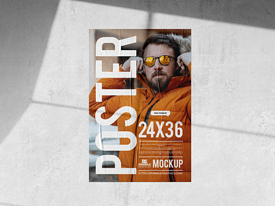 Free Glued Poster Mockup poster mockup free