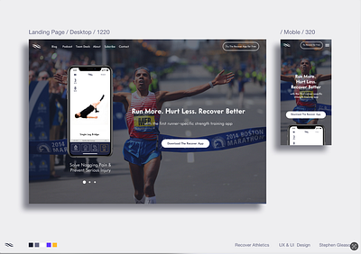 Recover Athletics Branding & UI/UX app branding design logo ui ux