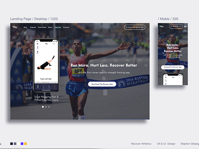 Recover Athletics Branding & UI/UX app branding design logo ui ux