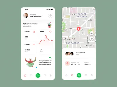 Walk With Me app branding exercise ill illustration inspiration map mobile app ui ux vector walking