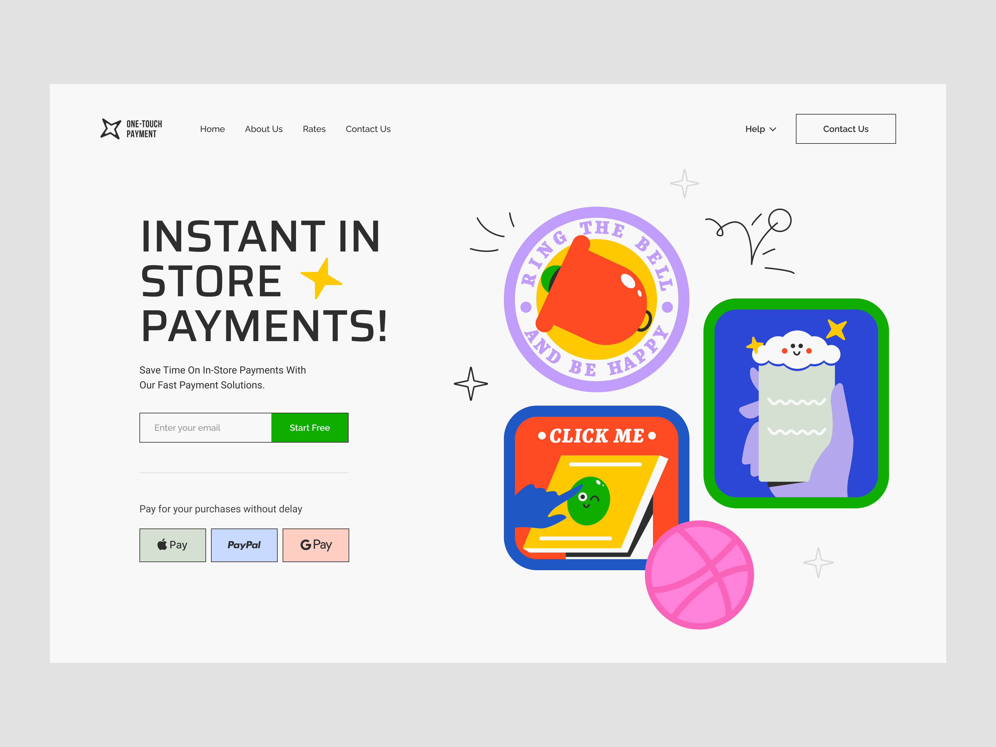 One Touch Payment children colorfull concept credit card design figma finance fintech graphic design illustration payment pr product design school typography ui uiux userexperience ux webdesign