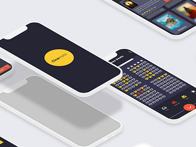 Cinemate app cinema dark dark theme design mobile app mockups movie prototype seat reservation theatre tickets ui ux