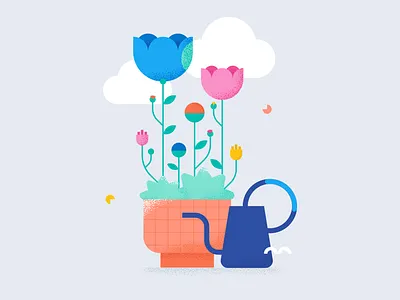 Spring has sprung! cloud flowers illustration spring