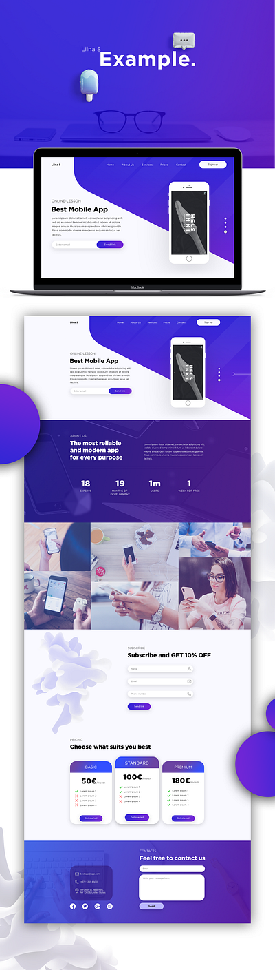 Landing page sample design landing landing page ui uui ux web design