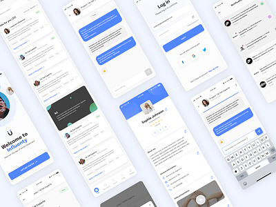 Influenty app project app chat employment figma freelancer hire hiring influencer job job finder job platform job search linkedin login mobile app notification profile recruitment signup upwork