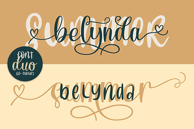 Summer Belynda - Font Duo with Clipart christmas