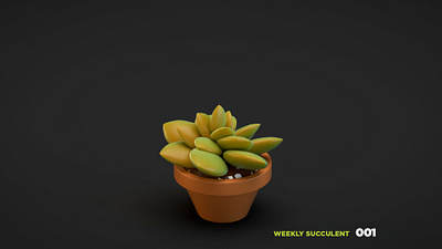 Weekly Succulent 001 3d c4d cinema 4d lowpolly plant render warmup weekly