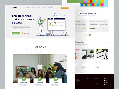 Digital Agency Website UI Design agency clean company creative agency design digital agency digital marketing digital marketing website header hero illustration interface landing page marketing portfolio studio ui ux web design website