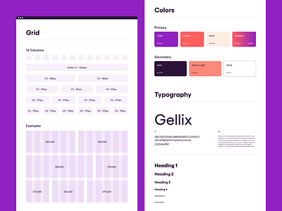 Courier - Design System buttons colors design system gellix grid header poppins typography