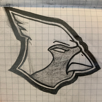 Highschool mascot process - Cardinals branding design graphic design illustration logo sketch sport logo