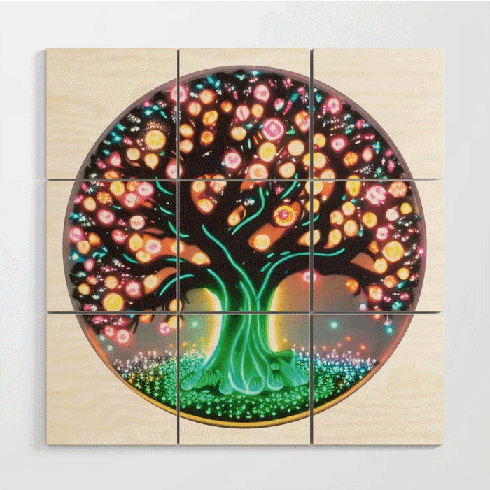 Huge Collection Of Tree Of Life Art, Artwork No 01, Tree Of Life abstract aesthetic artwork bright cercle circular colorful contemporary contemporary art decorative eye catching home decor luminous modern office original tree of life trees unique vibrant