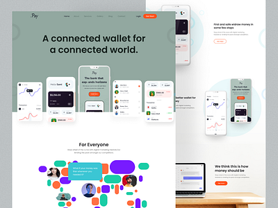 Banking and Finance Landing Page app bitcoin blockchain card coin crypto crypto currency crypto wallet finance financial website fintech landing page mobile app design mobile design mobile ui money nft technology wallet website