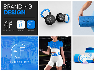 Unreal Fit Fitness Branding Design. apparel body branding design fitness gfxmint graphic health logo masudhridoy motivation print template ui unrealfit workout