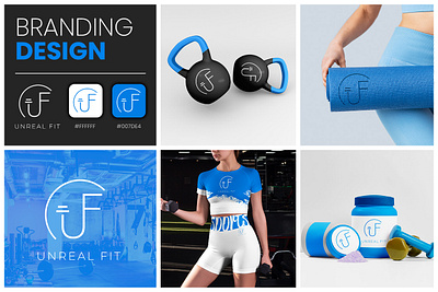 Unreal Fit Fitness Branding Design. apparel body branding design fitness gfxmint graphic health logo masudhridoy motivation print template ui unrealfit workout