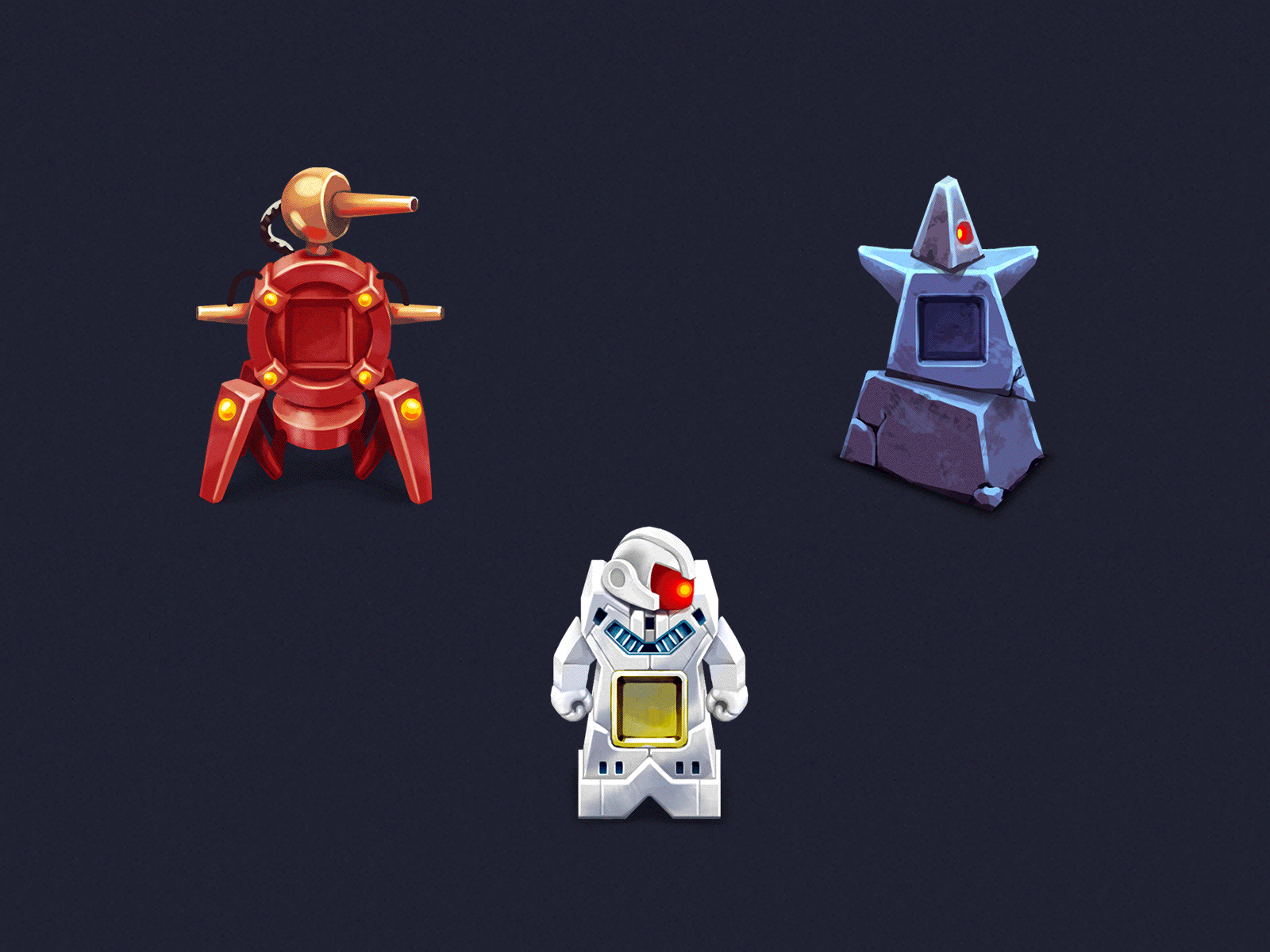 Turrets for an indie fantasy top-down RPG game. Part II defence design game game art game artist illustration indie offence robot rpg sorceress top down tower turret witch