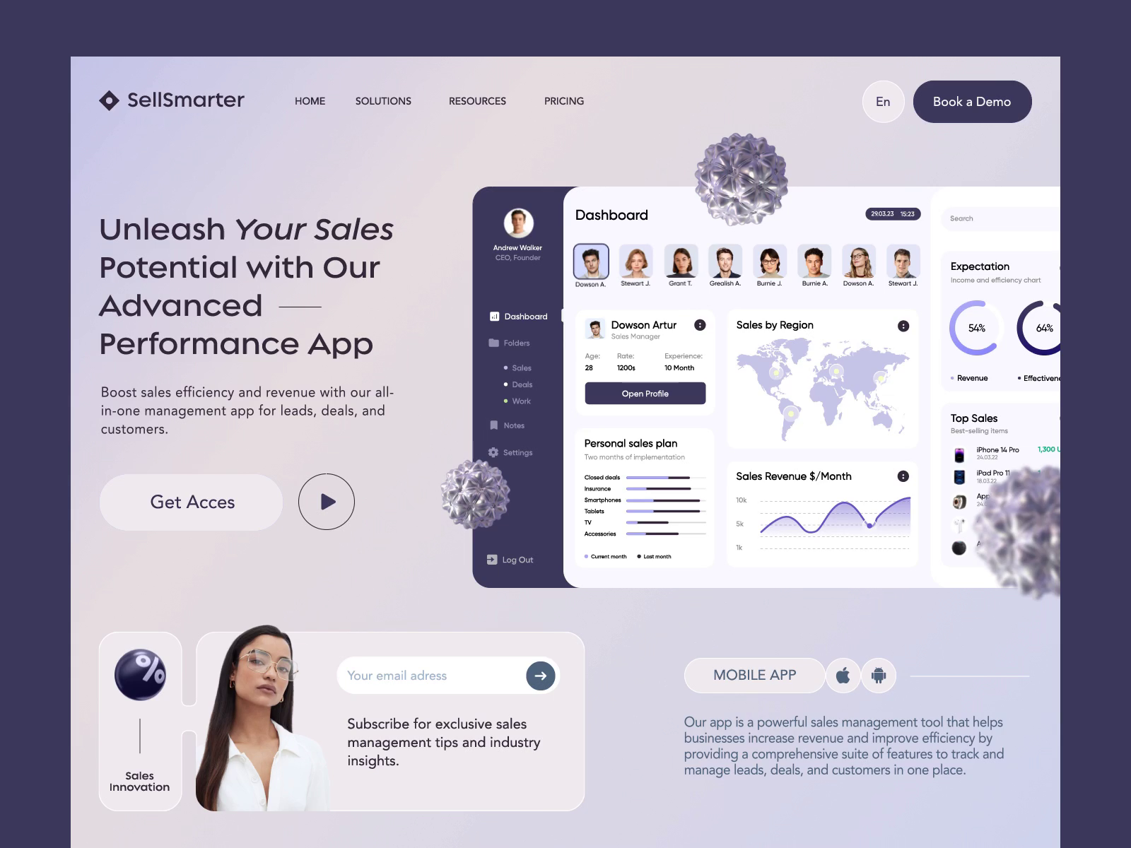 Dashboard for Sales Management website by Qream on Dribbble