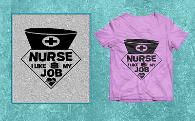 Nurse, I like my job SVG T-shirt design. 2023 animation best best 2022 design graphic design illustration job like logo nurse pink t shirt vector world