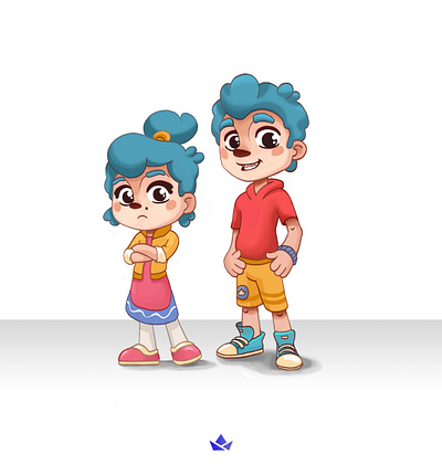 Character Design Budabad 2d Animation animate animation brother character characterdesign family illustration sister