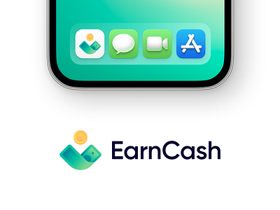 EarnCash Logo Design app application brand branding cash coin crypto design finance flow growth identity logo logodesign mark money offer platform simple symbol