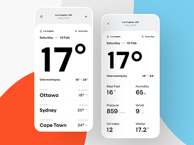 Weather App UI forecast home screen ios minimal app mobile ui modern app temperature typography ui ux weather weather app weather ui